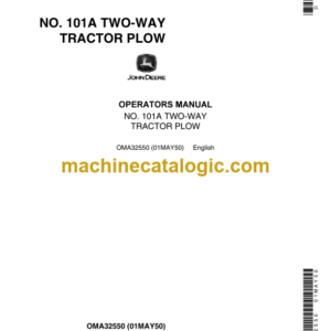 John Deere NO. 101A Two-Way Tractor Plow Operator's Manual (OMA32550)