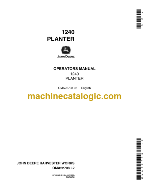 John Deere 1240 Planter Operator's Manual (OMA22708)