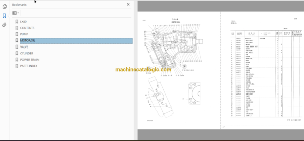 Hitachi LX80 Wheel Loader Full Parts Catalog