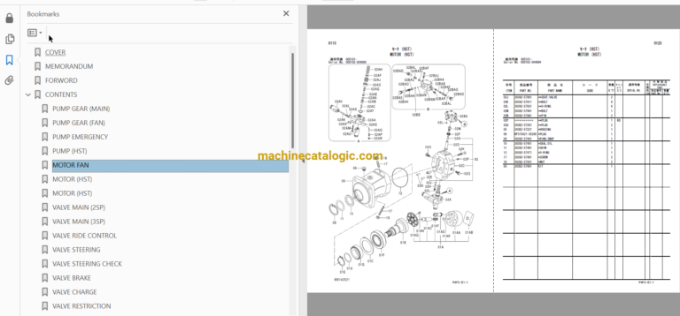 Hitachi ZW140 Wheel Loader Full Parts Catalog