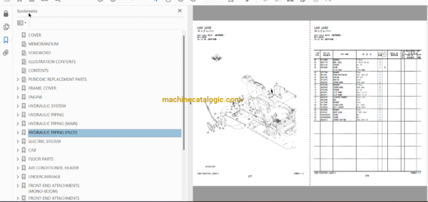 Hitachi ZX160LC-6 Hydraulic Excavator Full Parts Catalog Hitachi ZX160LC-6 Hydraulic Excavator INDEX: