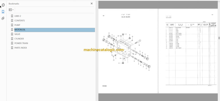 Hitachi LX80-2 Wheel Loader Full Parts Catalog