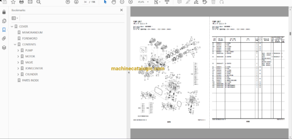 Hitachi ZX350LC-7, ZX350LCN-7 Hydraulic Excavator Full Parts and Engine Parts Catalog