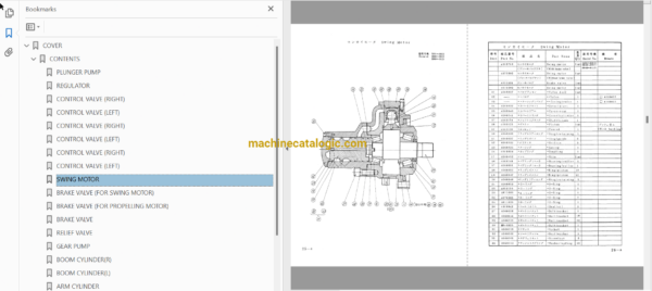 Hitachi UH07-3 Hydraulic Excavator Full Parts Catalog