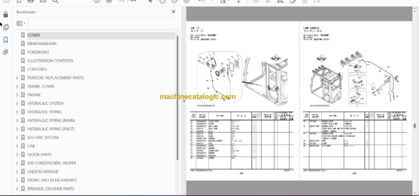 Hitachi ZX345USLC-7H Hydraulic Excavator Full Parts Catalog