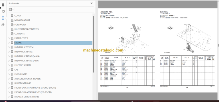 Hitachi ZX170W-5B Wheeled Excavator Full Parts and Engine Parts Catalog