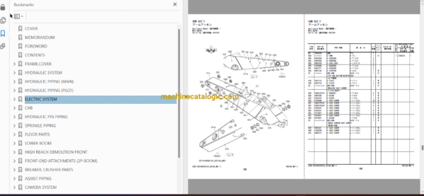 Hitachi ZX350LCK-7 High Reach Demolition Excavator Parts Catalog