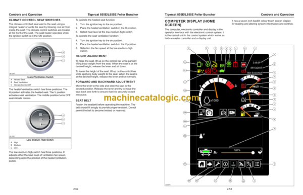 Tigercat 855E, L855E Feller Buncher Service Manual (85513001 - 85514000)