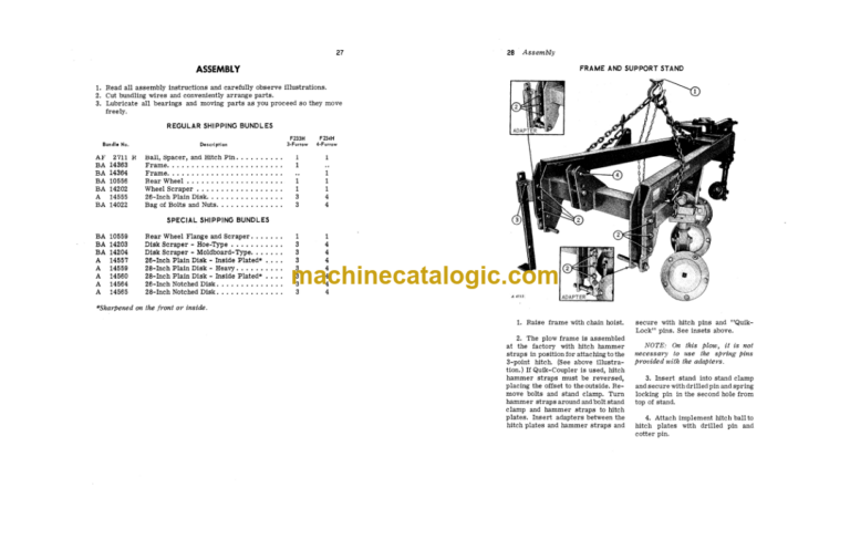 John Deere F230H Series Integral Two-Way Reversible Disk Plows Operator's Manual (OMA15058)
