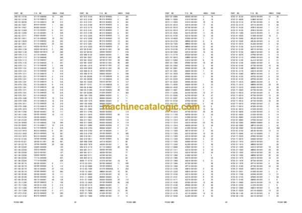 Komatsu PC390LC-8MO Hydraulic Excavator Parts Book (DZAT0001 and up)