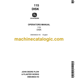 John Deere 115 Disk Operator's Manual (OMA48033)