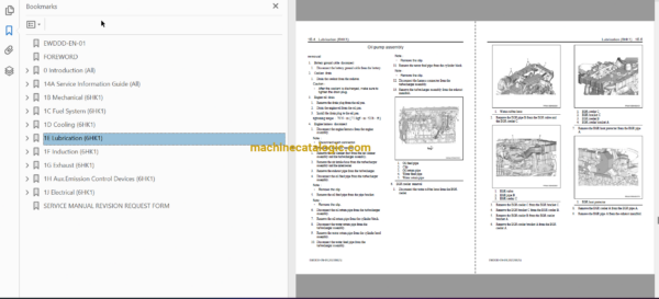 Hitachi 6HK1 Interim Tier 4 Compatible Technical and Workshop Engine Manual