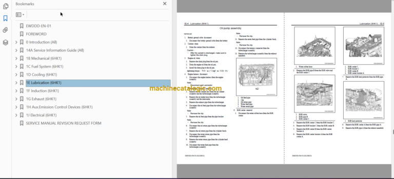 Hitachi 6HK1 Interim Tier 4 Compatible Technical and Workshop Engine Manual