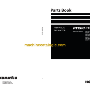 Komatsu PC200-10MO CE Hydraulic Excavator Parts Book (DBCPF001 and up DBCPL001 and up DBCPM001 and up DBCPJ001 and up DBCPT001 and up DBCPX001 and up DBCPY001 and up)