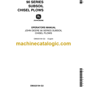 John Deere 90 Series Subsoild Chisel Plows Operator's Manual (OMA25194)