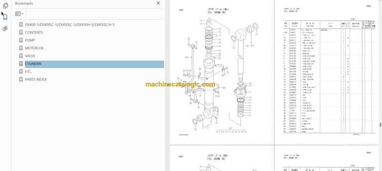 Hitachi EX400-5,EX400LC-5,EX450-5,EX450H-5,EX450LCH-5 Excavator Full Parts Catalog