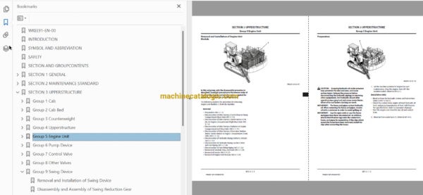 Hitachi EX2600-7BM (MTU FT4) Hydraulic Excavator Technical and Workshop Manual