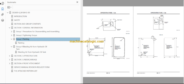 Hitachi EX3600-6 Hydraulic Excavator Technical and Workshop Manual