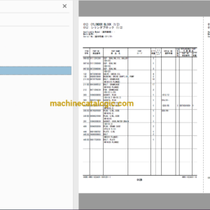 Hitachi ZX280-5B,250LC-5N,290LC-5N Series Hydraulic Excavator ISUZU(4HK1-XZSA01) Engine Parts Catalog