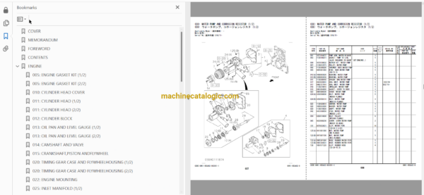 Hitachi ZX300LC-7 Series ISUZU(6HK1-XBSA02) Engine Parts Catalog