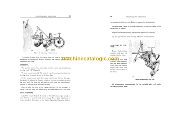 John Deere Integral Two-Disk Tractor Plow No. 472 for Model 40 and Model 40 Standart Tractors Operator's Manual (OMA411053)