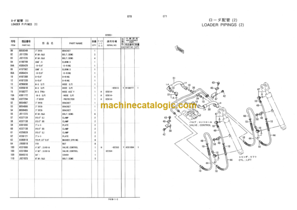 Hitachi LX70-2, LX70SSS-2C Wheel Loader Parts Catalog