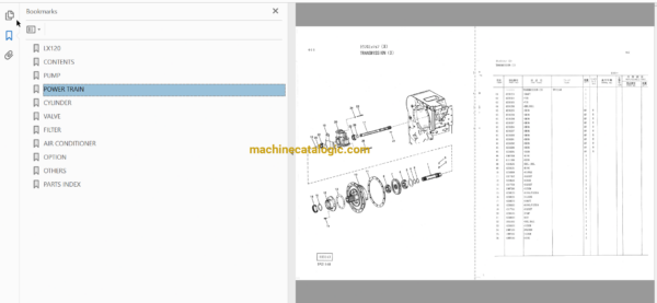 Hitachi LX120 Wheel Loader Full Parts Catalog