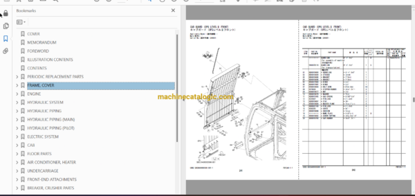 Hitachi ZX225USR-7 Hydraulic Excavator Full Parts Catalog