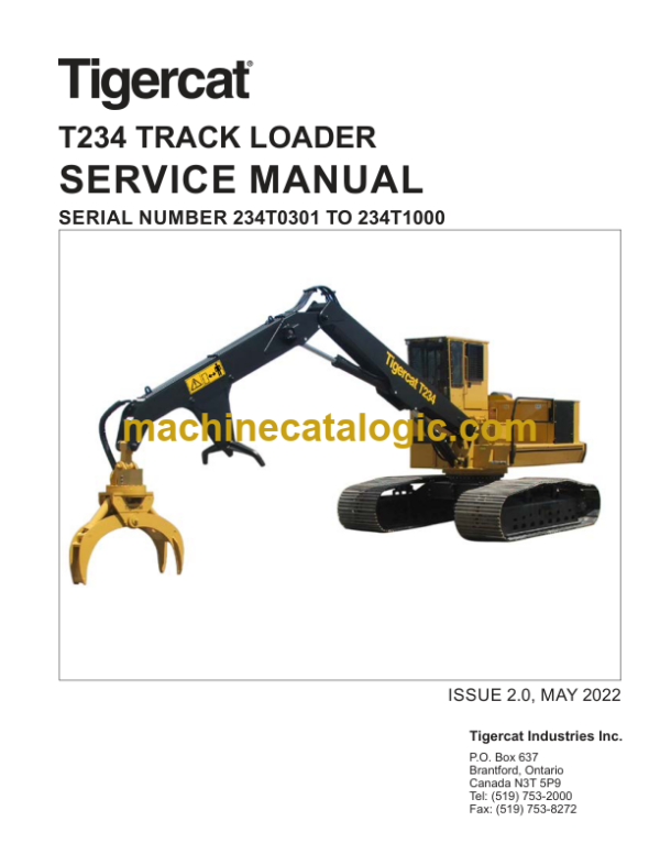 Tigercat T234 Loader Service Manual (234T0101 - 234T1000)