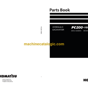 Komatsu PC200-10MO CE Hydraulic Excavator Parts Book (DBCM0001 and up)