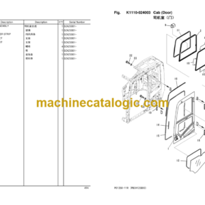 Komatsu PC1250-11R Hydraulic Excavator Parts Book (DZAZ0001 and up)