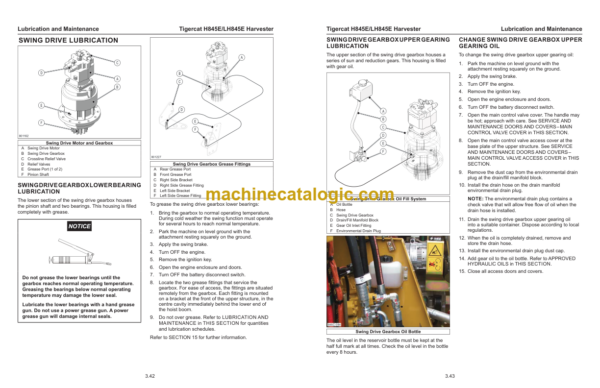 Tigercat H845E, LH845E Harvester Service Manual (84533001 - 84533500)