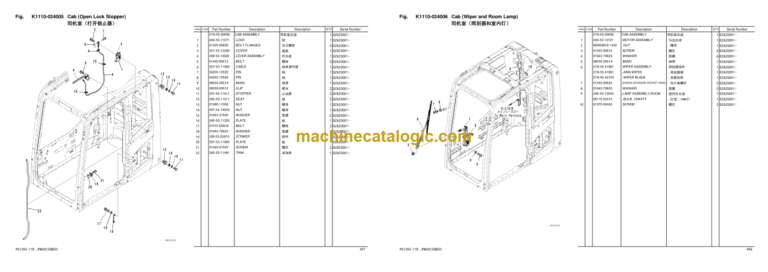 Komatsu PC1250-11R Hydraulic Excavator Parts Book (DZAZ0001 and up)