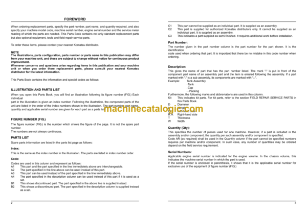 Komatsu PC200-10MO CE Hydraulic Excavator Parts Book (DBCM0001 and up)