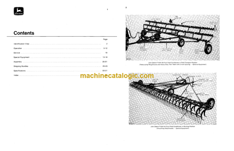 John Deere F100H Series Field Conditioners Operator's Manual (OMA22851)