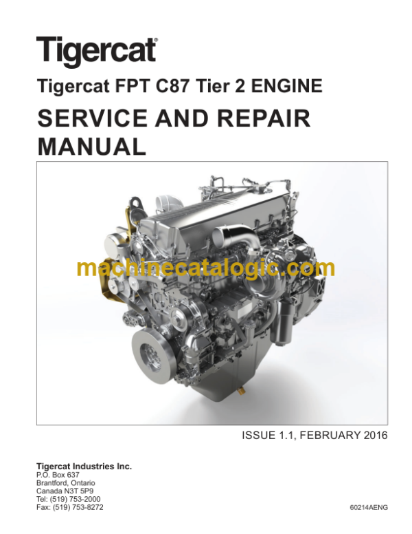 Tigercat FPT C87 Tier 2 Engine Service and Repair Manual (60214A)