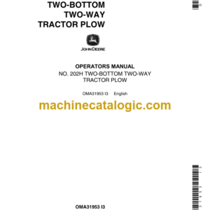 John Deere NO. 202H Two-Bottom Two-Way Tractor Plow Operator's Manual (OMA31953)