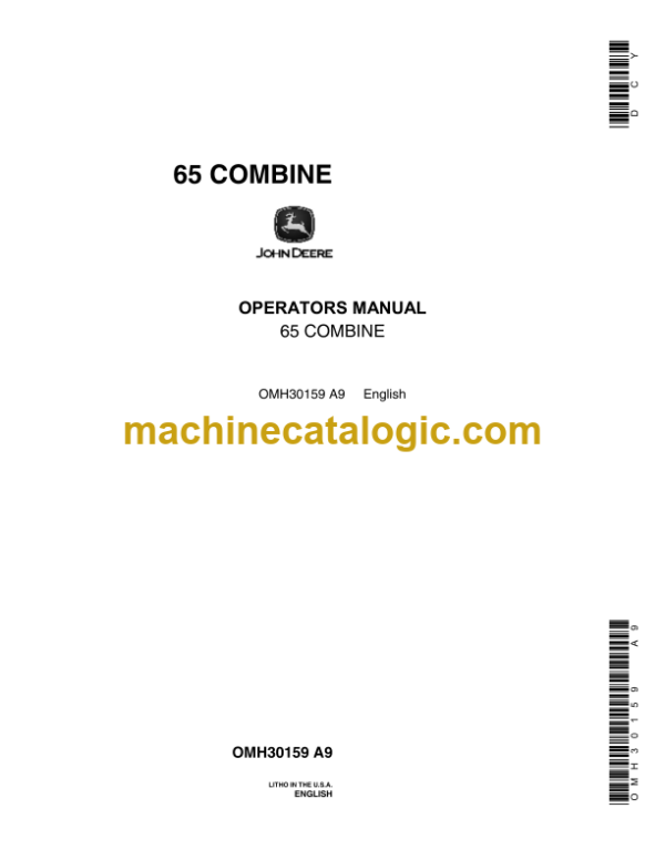 John Deere 65 Combine Operator's Manual (OMH30159)