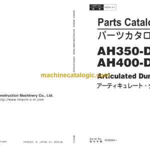 Hitachi AH350-D, AH400-D Articulated Dump Truck Parts Catalog