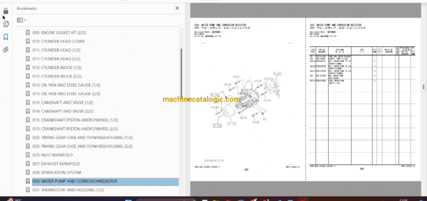 Hitachi ZX240-5B Series ISUZU(4HK1-XZSA02) Engine Parts Catalog