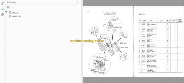 Hitachi LX120-2 Wheel Loader Full Parts Catalog