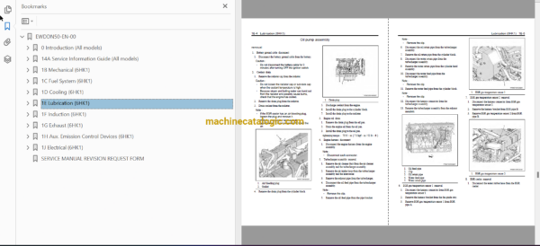 Hitachi 6HK1 Tier 4 Compatible Technical and Workshop Engine Manual