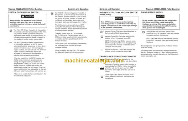 Tigercat X822E, LX830E Feller Buncher Service Manual (83074001–83075000)