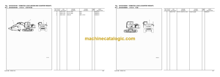 Komatsu PC200-8MO, PC200LC-8MO, PC210-8MO, PC210LC-8MO Hydraulic Excavator Parts Book (DBBB2001, DBBD0401, DBBE1501, DBBF4001)