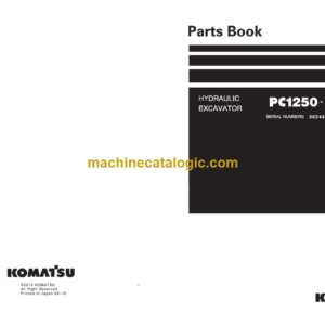 Komatsu PC1250-8 Hydraulic Excavator Parts Book (30344 and up)