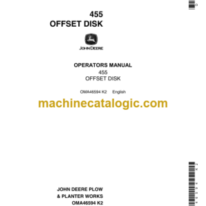 John Deere 455 Offset Disk Operator's Manual (OMA46594)