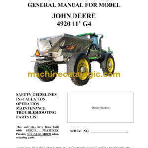 John Deere 4920 11’ G4 General Manual (OM96324)