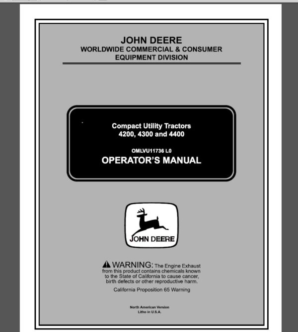 John Deere maintenance manual