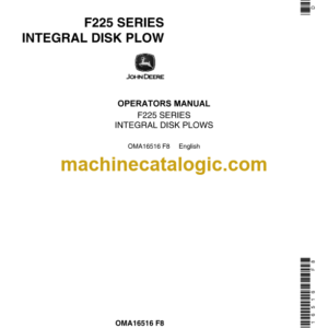 John Deere F225 Series Integral Disk Plow Operator's Manual (OMA16516)