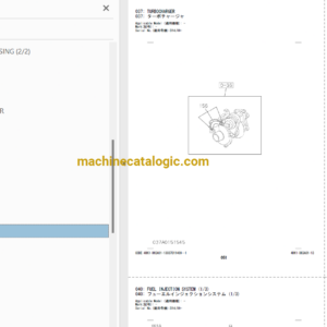 Hitachi ZX240-5A Series Hydraulic Excavator ISUZU(4HK1-XKSA01) Engine Parts Catalog